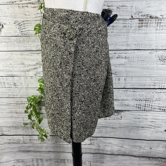 INC International Concepts Skirt 8 Silver Black Tweed Wool Wrap Cocktail Slim - Picture 8 of 11